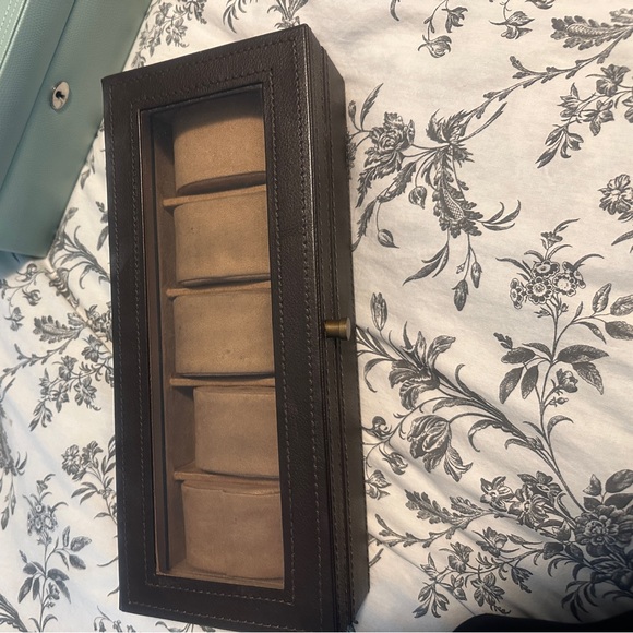 Pottery barn leather watch box - Picture 1 of 2
